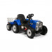 Детский электромобиль трактор TR 77,  51630 с прицепом синий (Р)