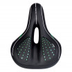 Седло велосипедное гелевое комфортное COMIRON BERLIN FITNESS C014 270X195, Технологии: ED, Эластомер, GEL, Верх: PU с принтом, Чёрный+Зелёный /уп 20/