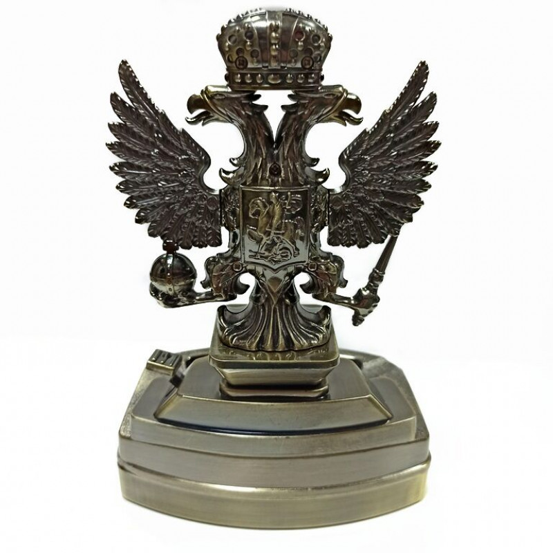 Пепельница  A806 с зажигалкой герб России11,5*8,5*17см  (HL-38-32)