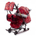 Санки коляска комбинированная Ника детям «НД 7-8SK/4», принт спортивный красный