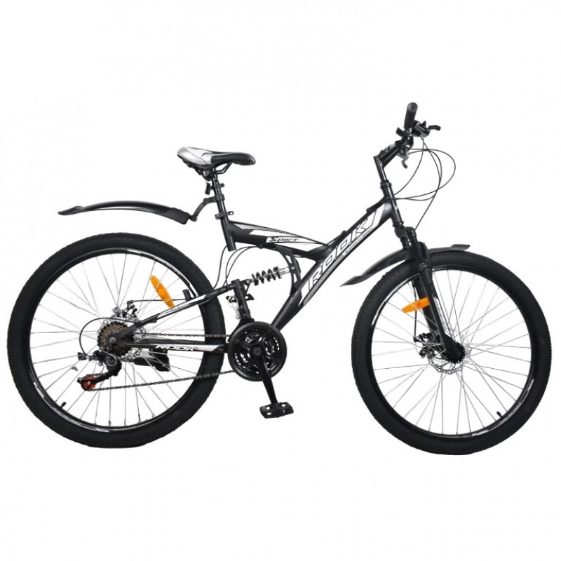 Велосипед 26  Rook TS260D, чёрный/серебристый  TS260D--BK/SR