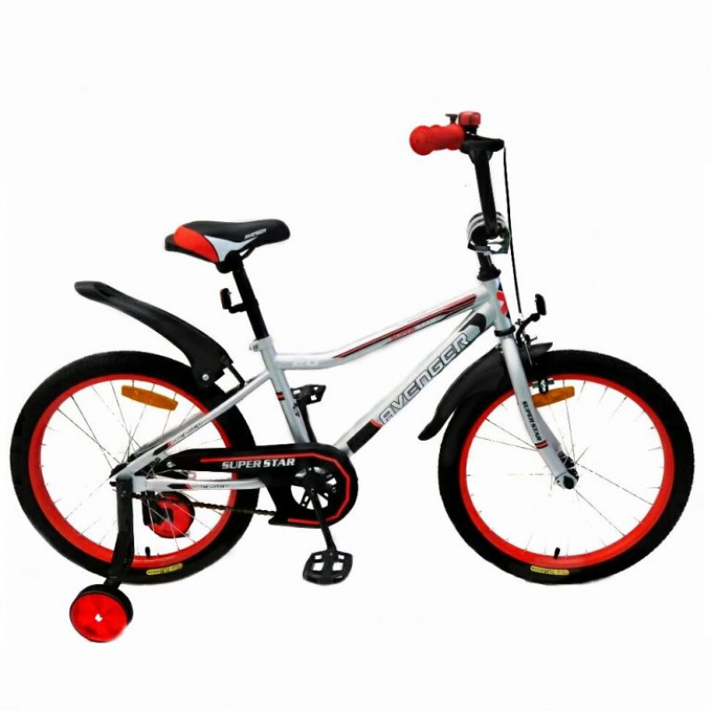 Велосипед 20  AVENGER SUPER STAR, серый/красный