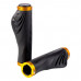 Грипсы Krip. 140 мм. Эргономичные. С алюминевыми струбцинами цв. черный-золотой