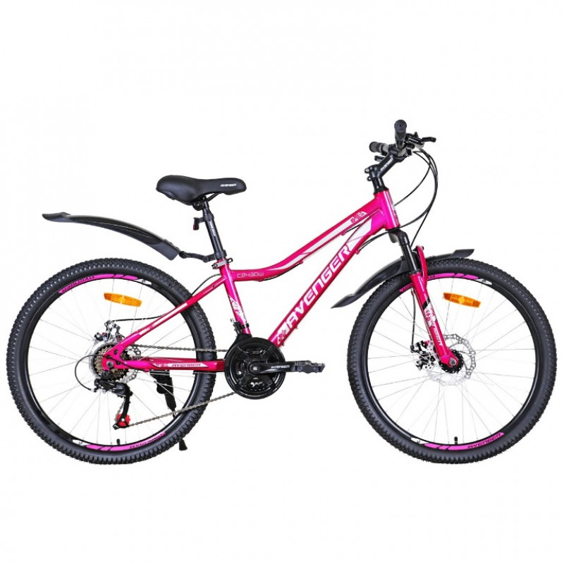 Велосипед 24 Avenger C243DW, розовый неон/серый