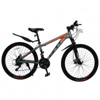 Велосипед 26  GTI MS261D, серебристый/оранжевый 14