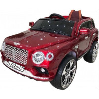 Электромобиль детский Bentley 45656 вишневый, кожанный салон 12в р-у откр.дв кол.рез