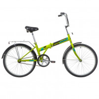 Велосипед 24 Novatrack складной, TG, зелёный, тормоз нож, двойной обод, багажник, сидение комфорт