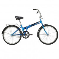 Велосипед 24 Novatrack складной, TG, синий, тормоз нож, двойной обод, багажник, сидение комфорт