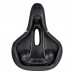 Седло велосипедное гелевое комфортное COMIRON BERLIN FITNESS C014 270X195, Технологии: ED, Эластомер, GEL, Верх: PU с принтом, Чёрный+Зелёный /уп 20/