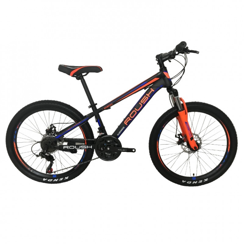 Горный велосипед 24 Roush 24MD200-1 синий/оранжевый матовый