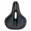 Седло велосипедное гелевое комфортное COMIRON BERLIN FITNESS C014 270X195, Технологии: ED, Эластомер, GEL, Верх: PU с принтом, Чёрный+Синий /уп 20/