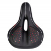 Седло велосипедное гелевое комфортное COMIRON BERLIN FITNESS C014 270X195, Технологии: ED, Эластомер, GEL, Верх: PU с принтом, Чёрный+Красный/уп 20/