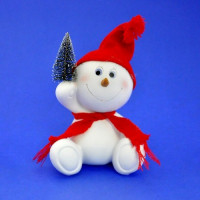 LR-1418  (16) Снеговик в шапке и шарфе 14*10*20см