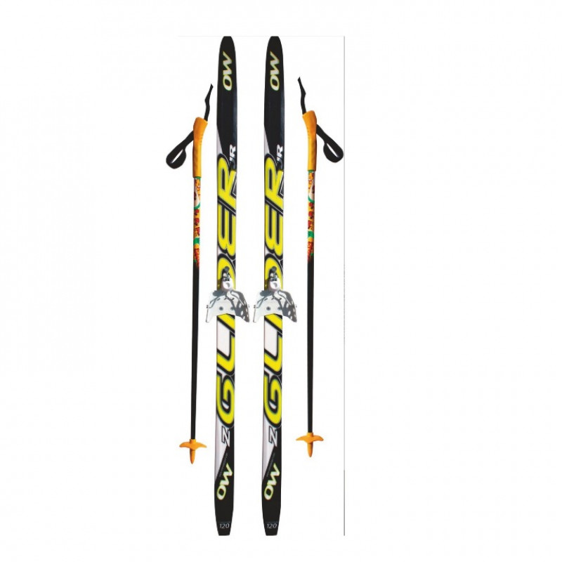 Лыжный комплект STC 75мм 160см (5)+палки+креп.