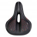 Седло велосипедное гелевое комфортное COMIRON BERLIN FITNESS C014 270X195, Технологии: ED, Эластомер, GEL, Верх: PU с принтом, Чёрный+Красный/уп 20/