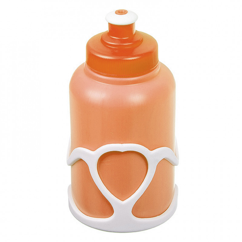 Велофляга X95404 STG с флягодержателем детская белый-оранжевый