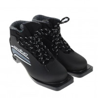 Ботинки лыжные  46р. 75мм TREK SkiingIK1 чёрный (лого серый)