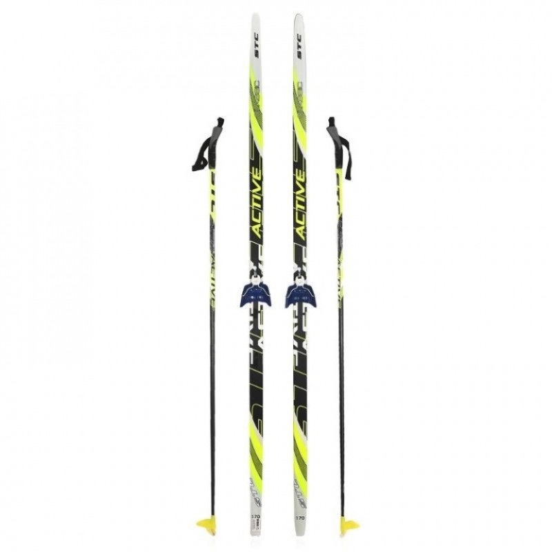 Лыжный комплект STC 75мм 195см (4)+палки+креп.